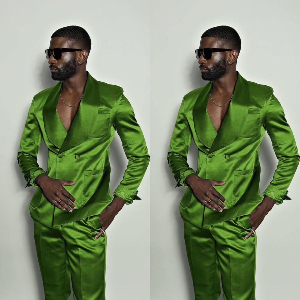 Fashion Men Suits Double Breasted Wedding Groom Tuxedos Shawl Lapel Prom Blazers