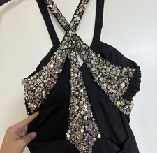 Long Black Sequin Dress Size 8