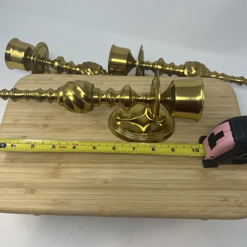 VTG Set of 3 Pier 1 Imports BRASS Wall Mount CANDLE SCONCE Candlesticks 10" Tall - Picture 10 of 10