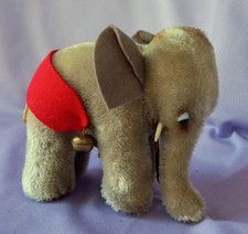 Antique Rare Early Hermann Elephant Plush Germany Mini Tag Bell Medalion 4"