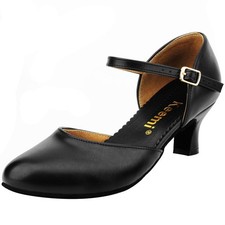 Latin Dance Shoes Character Shoes for Women,Non-Slip Ankle Strap Dancing Heel...