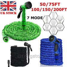 Expandable Garden Hose Pipe 50~200FT Spray Gun Flexible Expanding Stretch Pipes