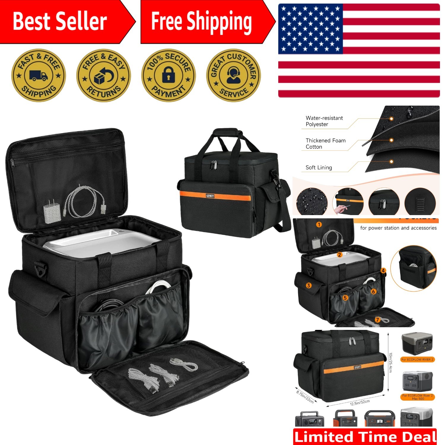 Carrying Case Compatible with Jackery Explorer 1000 v2/ECOFLOW River 2/River ...