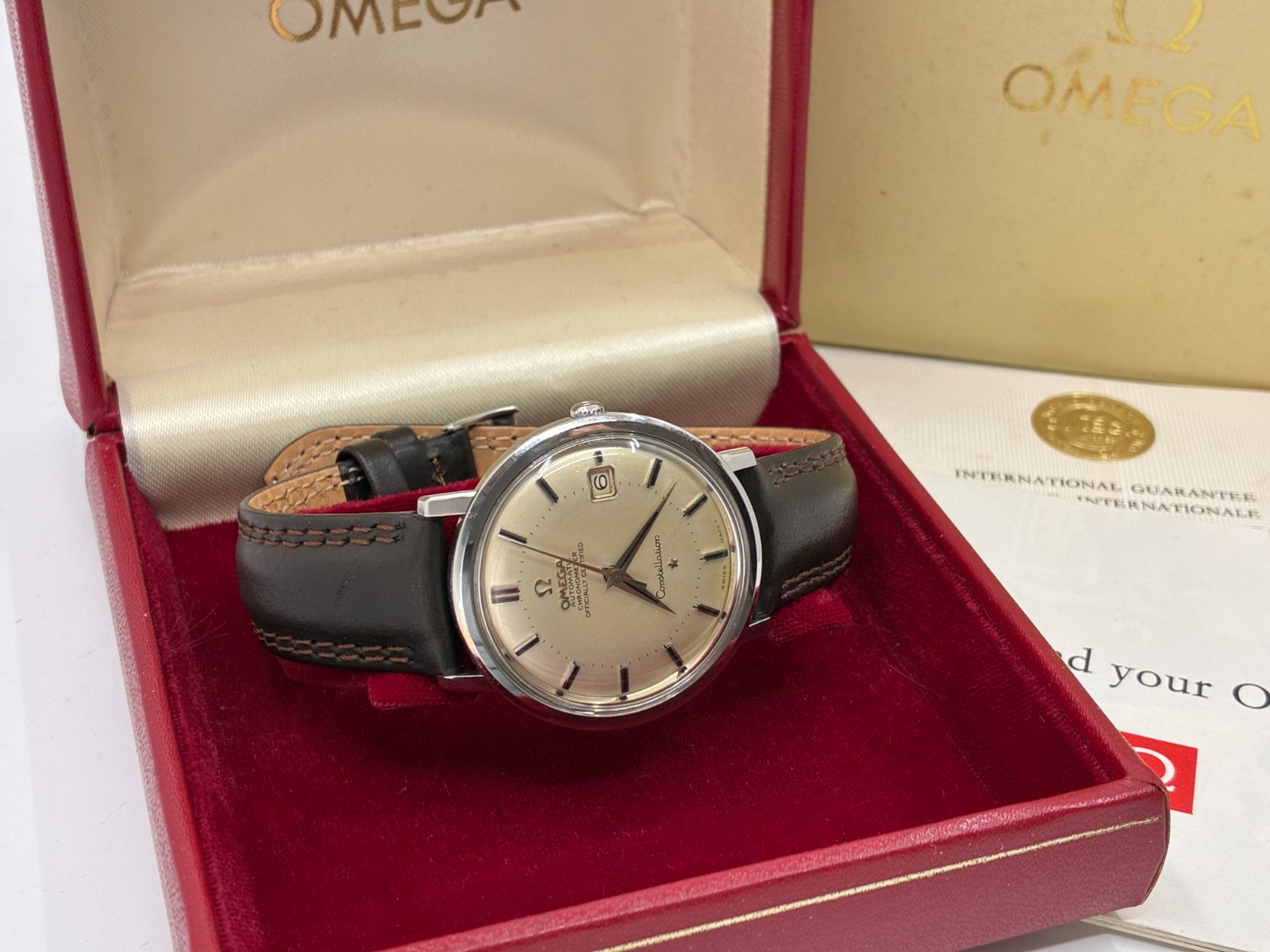 Vintage Omega Constellation Automatic Mens Watch + Box & Buckle - 1962 - 168.004 image 6