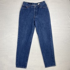 Vintage 90s Levis 501 Jeans Women 13s (Fits 27x29) Made in USA Blue Button Fly