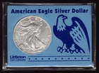 1998 American Silver Eagle~One Dollar~One Ounce .999 Silver~Littleton Holder~BU