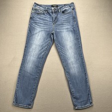 Judy Blue Relaxed Fit Jeans Women’s 30 Dark Wash Mid Rise Skinny Crop Leg