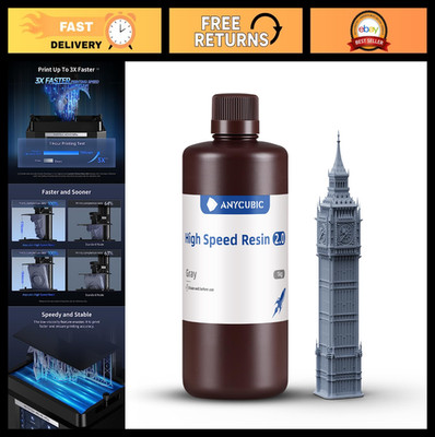 High-Speed 3D Printer Resin 2.0 for Large Models, Fast Printing, Low Odor, 1kg