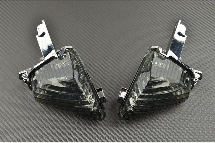 Clignotants arrière moto Suzuki GSX-R 750 WVCW optique fumé noir 2008 2009 2010