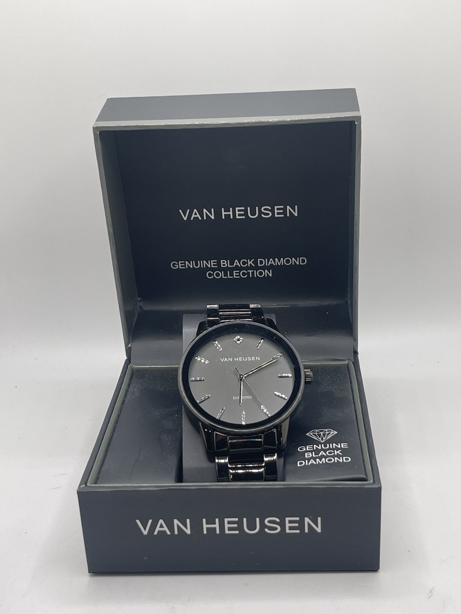 Van Heusen genuine black diamond watch VAN8499BU 0622