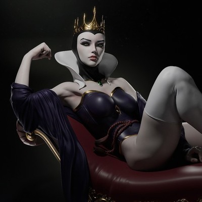 Reina Blancanieves - 1:6 Scale - UNPAINTED Resin Figure - 3D Printed - Fan Art