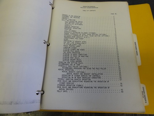 Telelect Command 4500 Digger Derrick Operator's and Maintenance Parts Manual - Picture 5 of 15