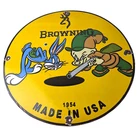 Vintage Browning Porcelain Sign - Firearms Rifles Shotguns Ammo Gas Pump Sign