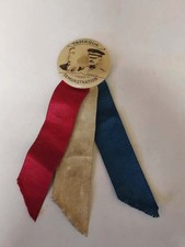 Woodrow Wilson & General Pershing Tamaqua Demonstration Pinback Ribbon