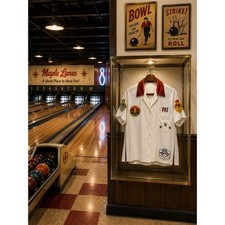 Vintage Nat Nast Bowling Shirt 50s 60s WIBC Pat Rose Room XS/S Pins