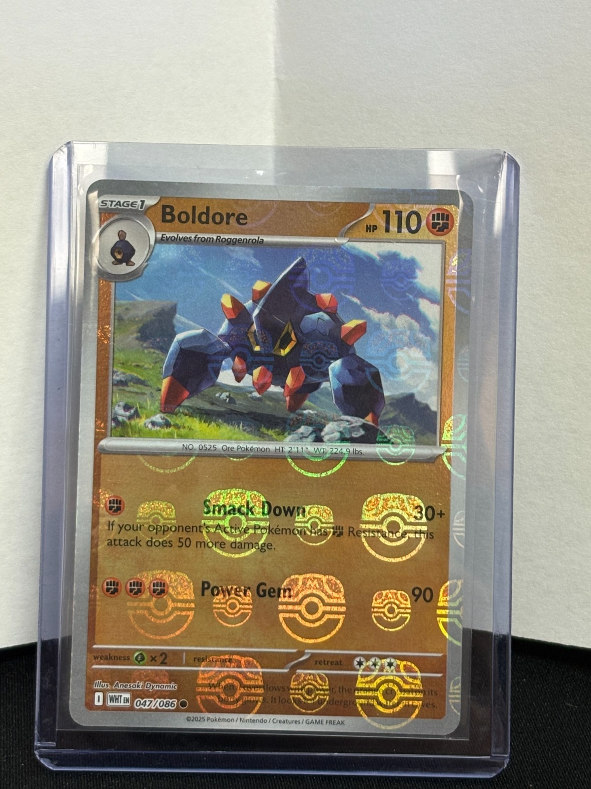 Pokemon TCG Boldore Master Ball  047 White Flare Holo Nm