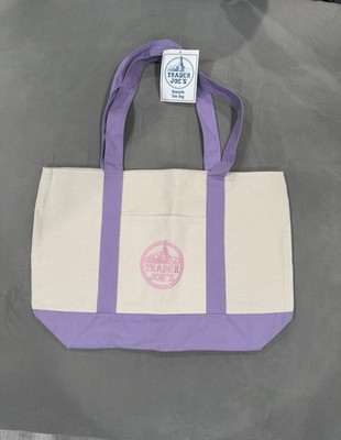Trader Joe's Large Reusable Purple Tote Shopping Bag 