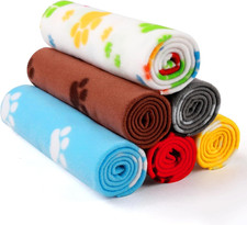 Cute Dog Blanket for Small Medium Dogs 6-Pack Soft Stretchy Fleece Blankets for