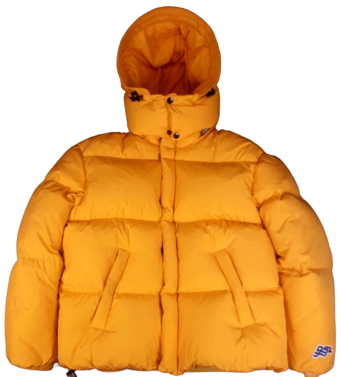 Diesel W-ROLF Technical Puffer Jacket Mens M Yellow Detachable Hood DSL Festival