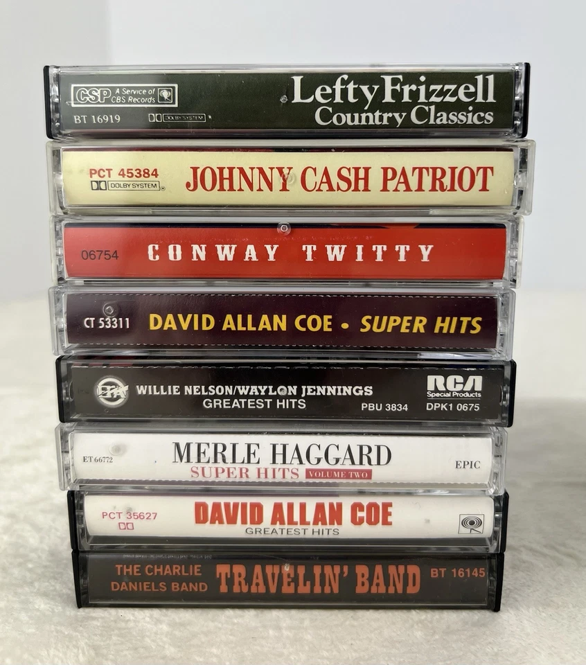 David Allen Coe Jerry Clower Johnny Cash Haggard CDB Possum Lot of 16 Cassettes Foto 2 de 4