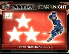 2021-22 Upper Deck Credentials #3S-4 Conor Garland Star of the Night: Third Star