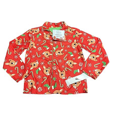 Boys Girls Rudolph the Red Nosed Reindeer Christmas Pajama Top Size Large 10/12