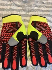 Refrigiwear New 379R Hi-Vis Cold -15 F Gloves, Synthetic Leather Palm Large