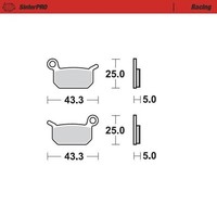 Motomaster Fnt Links Pro Racing Sinter BremsbeläGe KTM 50 SX Factory 21-23