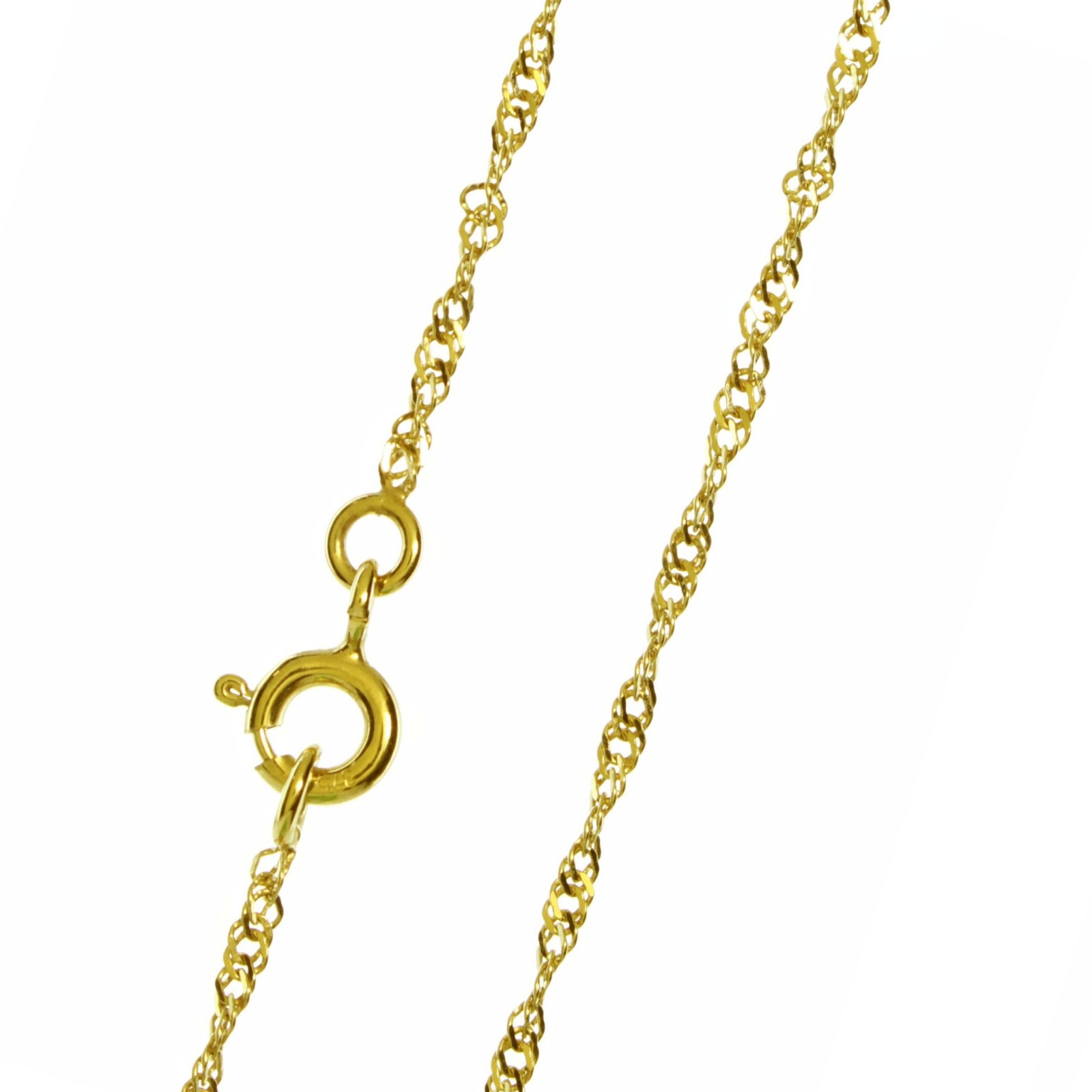 Chaîne maille Singapour 40cm or 9K collier fin pour décolleté