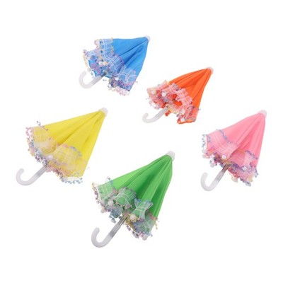 5 Pcs Mini Decor Lace Parasol Umbrella Micro Scene Dollhouse Accessory