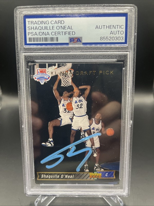 Shaquille O’Neal Autographed Rookie Card #1 PSA/DNA – Hall of Fame Lakers/Magic