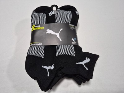 Puma Men's Cushioned 8-Pair Low Cut Sports Training Socks Size  8-12 Black, Gray