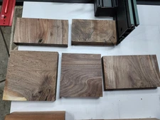 Figured Black Walnut Assorted Sized Pack Dimensions are on each piece