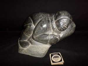 Fine Antique Native American Inuit Eskimo Large Carved Figure Sculpture 20lb