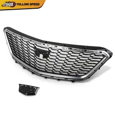 Front Bumper Upper Grille W/O Camera Fit For 19-23 Cadillac XT4 Chrome Grill