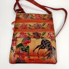 Shantiniketan Woman and Flowers Printed Crossbody Purse Sholder Bag for Women