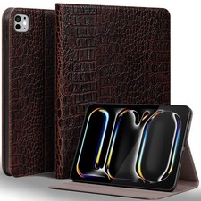 Genuine Leather Case for iPad Pro 13 Inch M5/M4 2025/2024 with Adjustable S...
