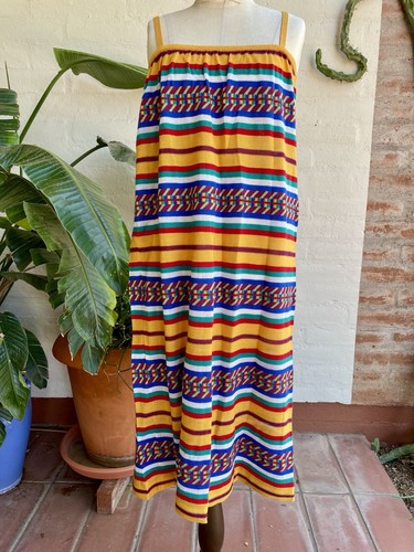 Vintage Yves Saint Laurent Dress Sz 40 Bright Knit Sundress 1980s Designer - Picture 2 of 6