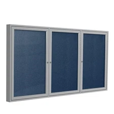 Ghent's Vinyl 36" x 72" 3 Door Enclosed Bulletin Board in Navy