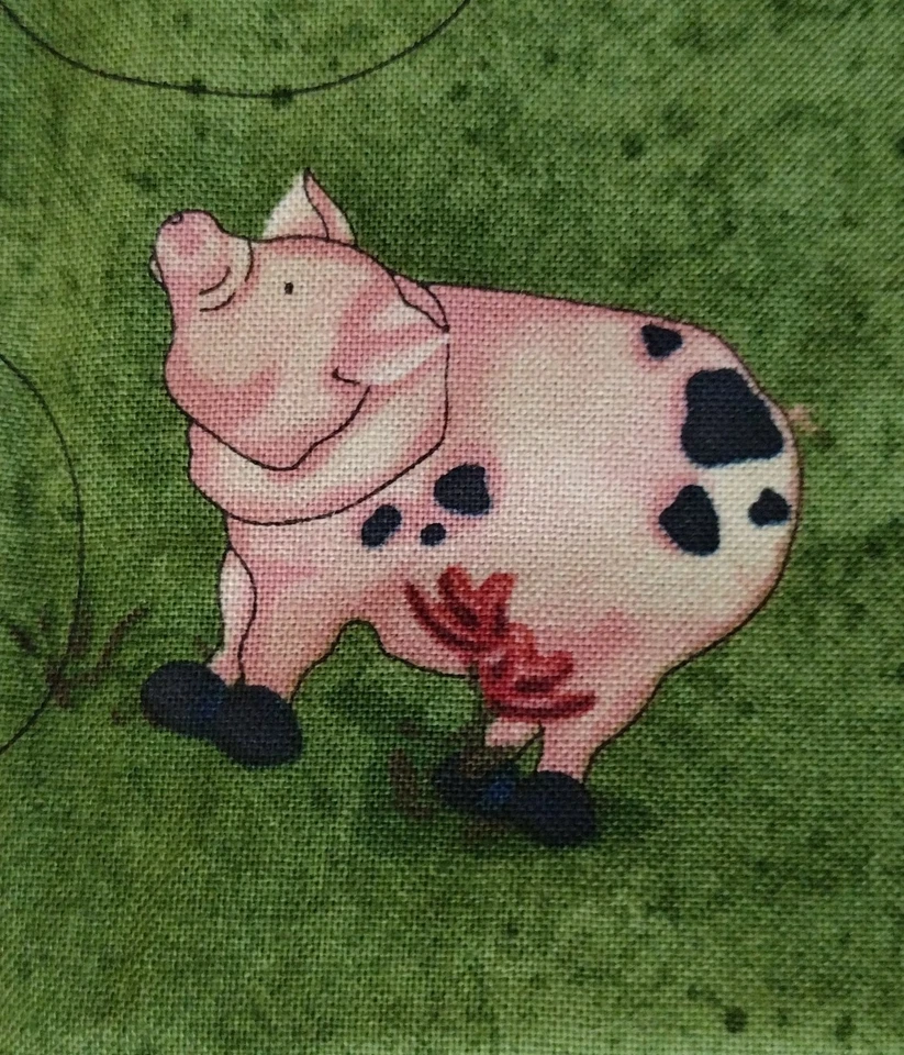 Fresh Off The Farm Kelly Mueller 2 码红色公鸡棉缝制被子工艺织物 — 第 3/4 张图片