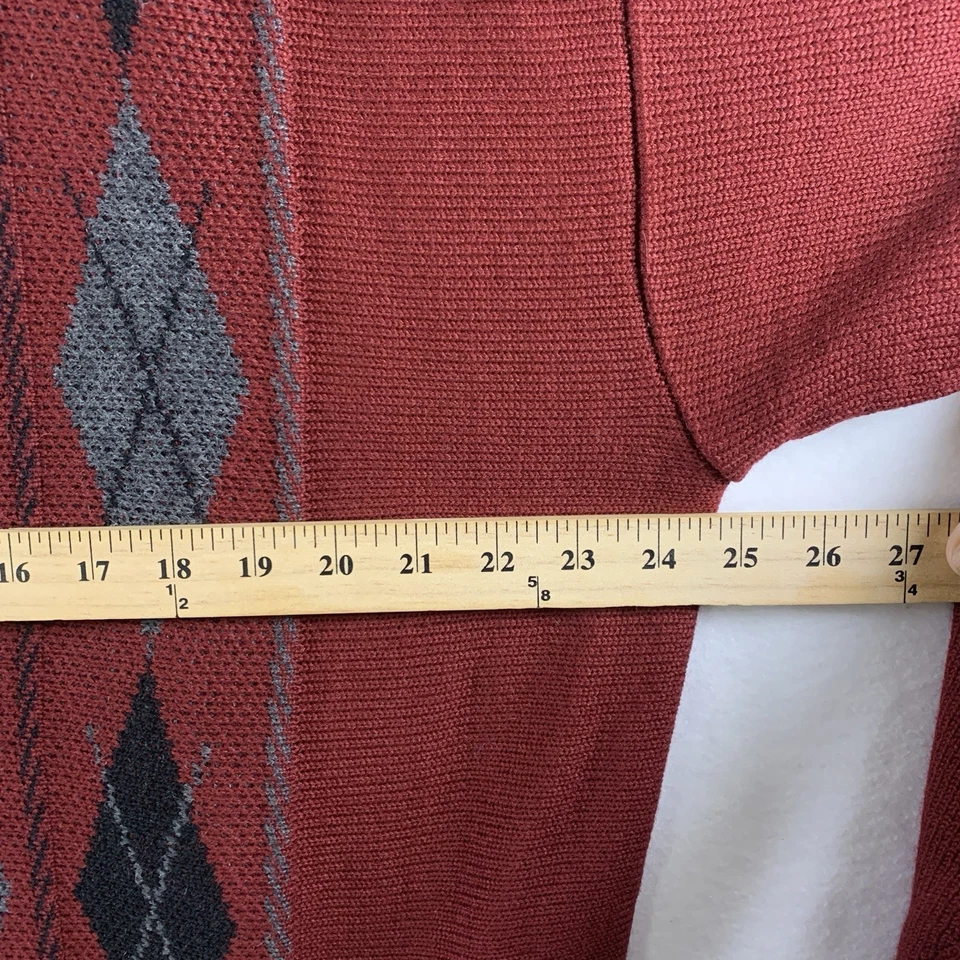 John Blair Mens Argyle Cardigan Sweater Sz XL Grandpa Academia Preppy Holiday - Image 4 of 4