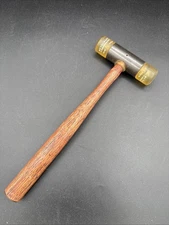 Soft Blow Hammer Double End Nylon Replaceable Tip 16oz Metocraft Wood handle Vtg