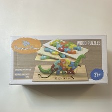 Montessori Mama Wood Dinosaur Puzzles 3 Years Child-Safe Non-Toxic Dyes