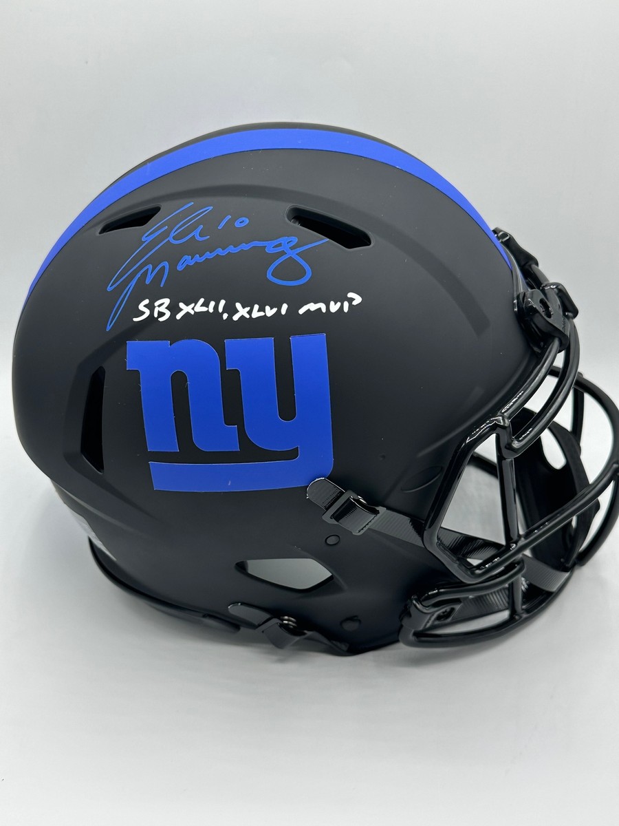 Eli Manning Autographed NY Giants Eclipse Authentic Helmet with SB XLII,  XLVI MV