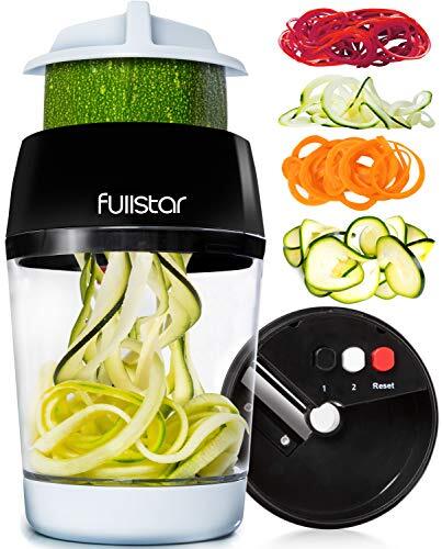 Máquina de espaguetis de calabacín 4 en 1 espiralizador vegetal máquina de fideos con contenedor