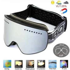 Snow Goggles Set, Snowmobile Cylindrical Magnetic Detachable Replacement Lenses