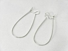 BULK Ear Wires Kidney Ear Wires Silver Earrings Wires Long Ear Wires 50 pieces