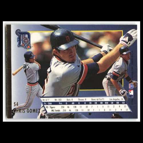 Chris Gomez Rookie #54 1994 Fleer Ultra Detroit Tigers Baseball Card MLB NM - Picture 2 of 3