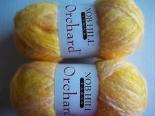 Nob Hill Orchard brushed yarn, Daffodil yellow , lot of 2 114 yds each 