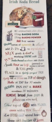 Flour Sack Kitchen Dish Towel IRISH SODA BREAD RECIPE by Mary Lake-Thompson MIP